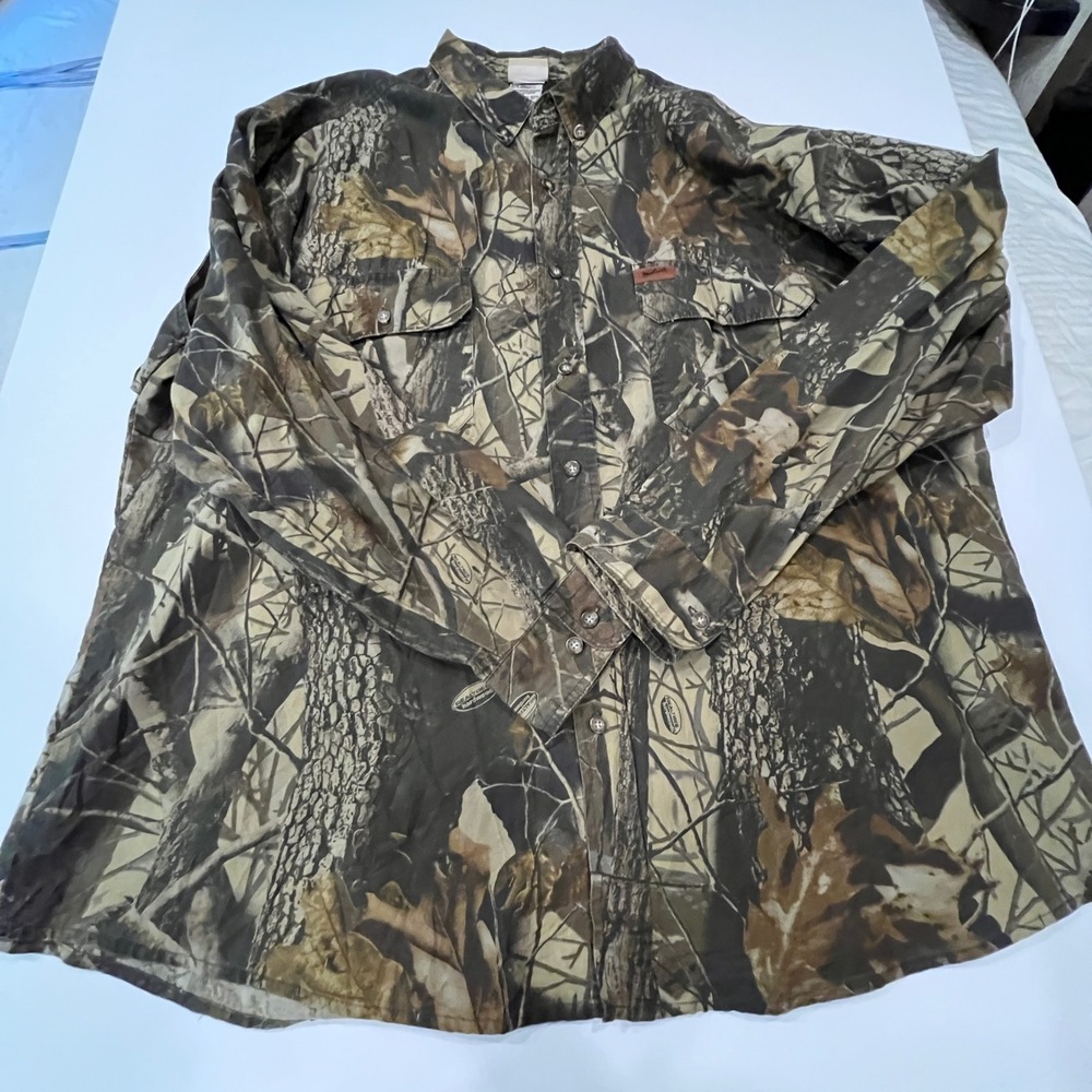Woolrich Outdoor Guide Realtree Hardwoods Camo Shirt Mens 2XL 5543WT Hunting